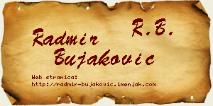 Radmir Bujaković vizit kartica